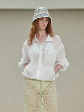 RAIVE Shirring String Wind Breaker_White