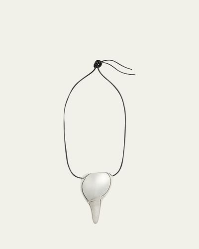 Ralph Lauren Brass Pendant Leather Necklace