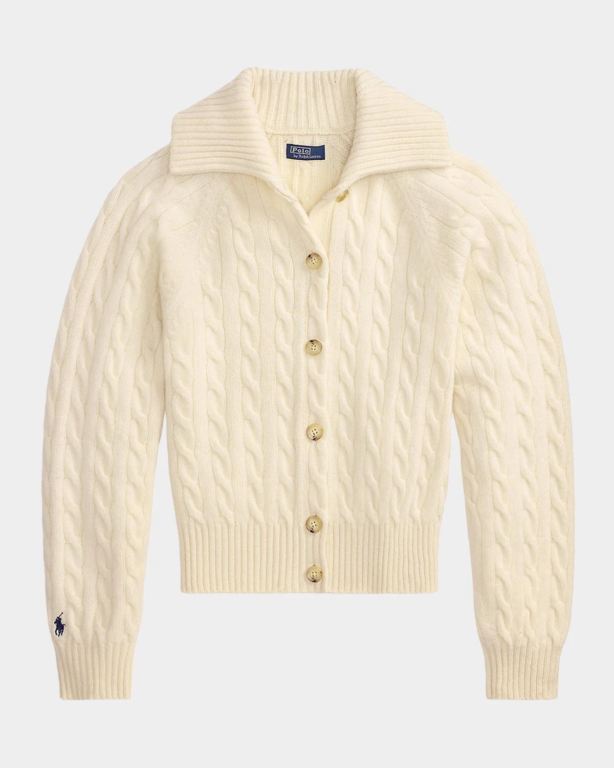 Ralph Lauren Cable-Knit Wool-Cashmere Cardigan