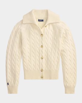 Ralph Lauren Cable-Knit Wool-Cashmere Cardigan