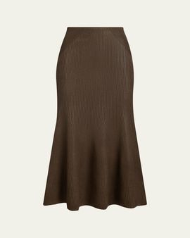 Ralph Lauren Collection Adrianna Foiled Rib-Knit Sweater Skirt