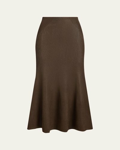 Ralph Lauren Collection Adrianna Foiled Rib-Knit Sweater Skirt