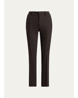 Ralph Lauren Collection Andrey Wool Herringbone Tapered-Leg Ankle Pants