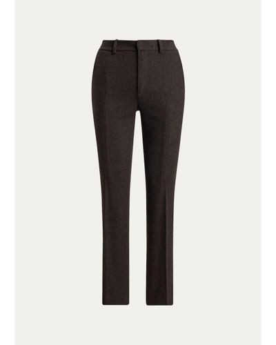 Ralph Lauren Collection Andrey Wool Herringbone Tapered-Leg Ankle Pants