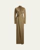 Ralph Lauren Collection Ashten Metallic Jersey Evening Dress - 1