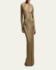 Ralph Lauren Collection Ashten Metallic Jersey Evening Dress - 4