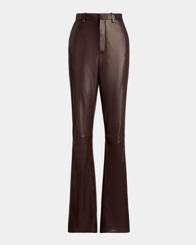 Ralph Lauren Collection Banbury Leather Slim-Leg Pants