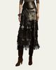 Ralph Lauren Collection Belinda Metallic Lambskin Skirt - 4