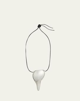 Ralph Lauren Collection Brass Pendant Leather Necklace