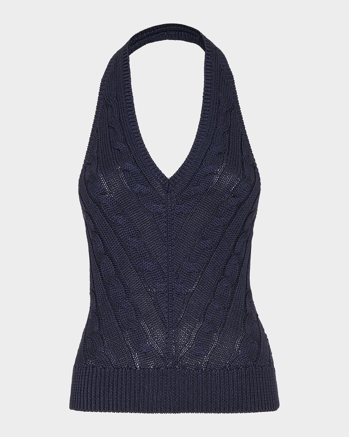 Ralph Lauren Collection Cable-Knit Silk Halter Sweater