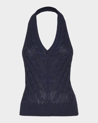 Ralph Lauren Collection Cable-Knit Silk Halter Sweater