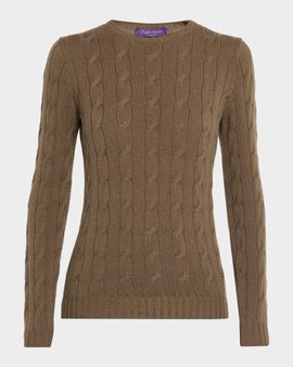 Ralph Lauren Collection Cable-Knit Stretch Silk Sweater