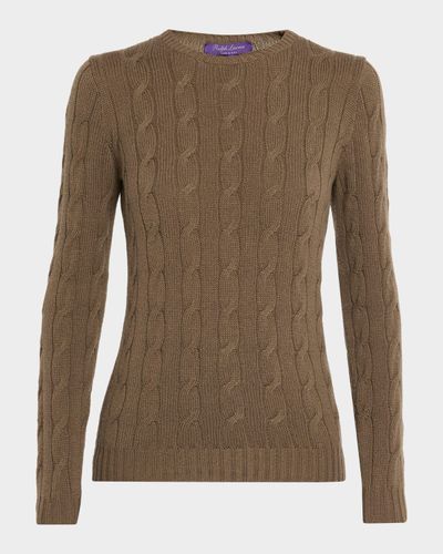 Ralph Lauren Collection Cable-Knit Stretch Silk Sweater