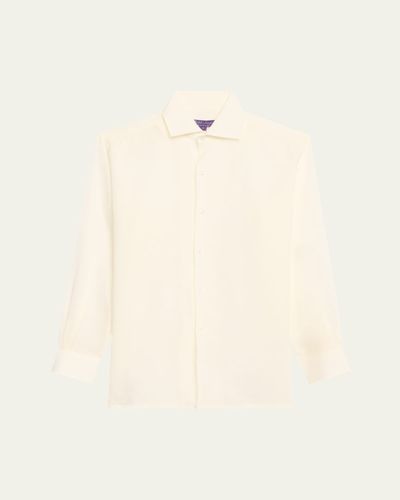 Ralph Lauren Collection Capri Button Down Linen Voile Shirt