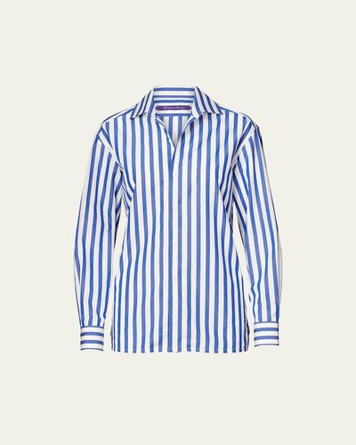 Ralph Lauren Collection Capri Relaxed-Fit Striped Cotton Shirt