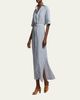 Ralph Lauren Collection Carol Striped Linen Day Dress - 4