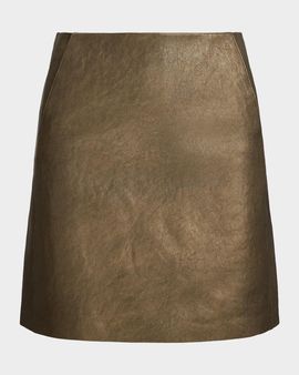 Ralph Lauren Collection Carreen Foiled Lambskin Skirt