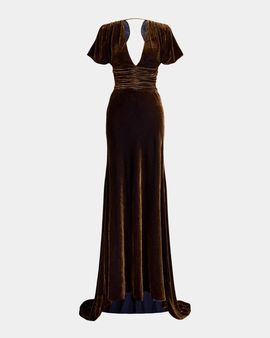 Ralph Lauren Collection Charisse Changeant Velvet Evening Dress