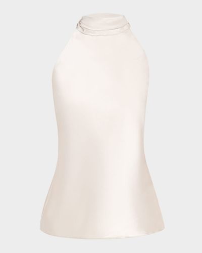 Ralph Lauren Collection Chilton Stretch Silk Charmeuse Halter Top
