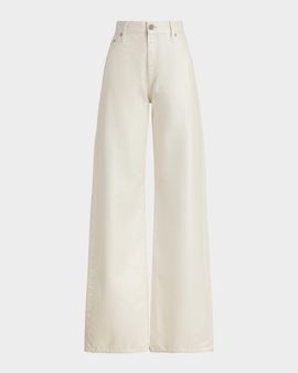 Ralph Lauren Collection Coated Cotton Denim Wide-Leg Jeans