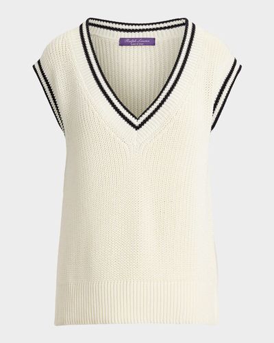 Ralph Lauren Collection Cotton-Silk Oversize Sweater Vest