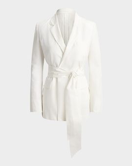 Ralph Lauren Collection Cotton Belted Wrap Blazer