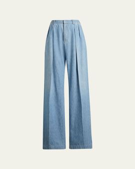 Ralph Lauren Collection Cotton Denim Relaxed Trousers