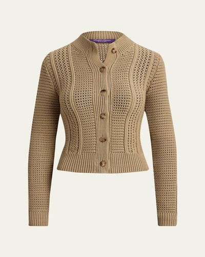 Ralph Lauren Collection Cotton Textured Cardigan Sweater