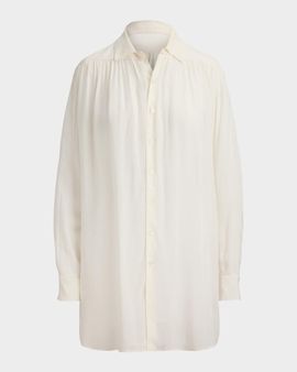 Ralph Lauren Collection Cotton Voile Oversized Button-Down Shirt