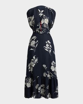 Ralph Lauren Collection Damian Floral Satin Day Dress