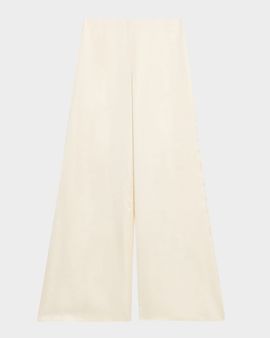 Ralph Lauren Collection Daria Washed Satin Wide-Leg Pants