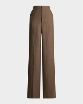 Ralph Lauren Collection Dean II Linen Wide-Leg Trousers