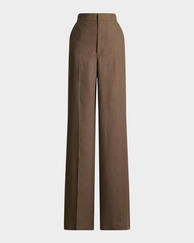 Ralph Lauren Collection Dean II Linen Wide-Leg Trousers