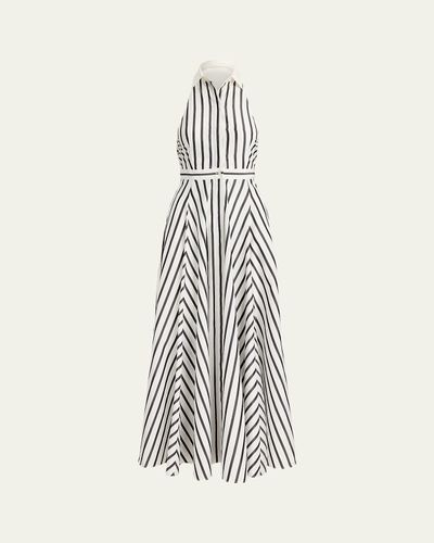 Ralph Lauren Collection Eldred Striped Cotton Day Dress