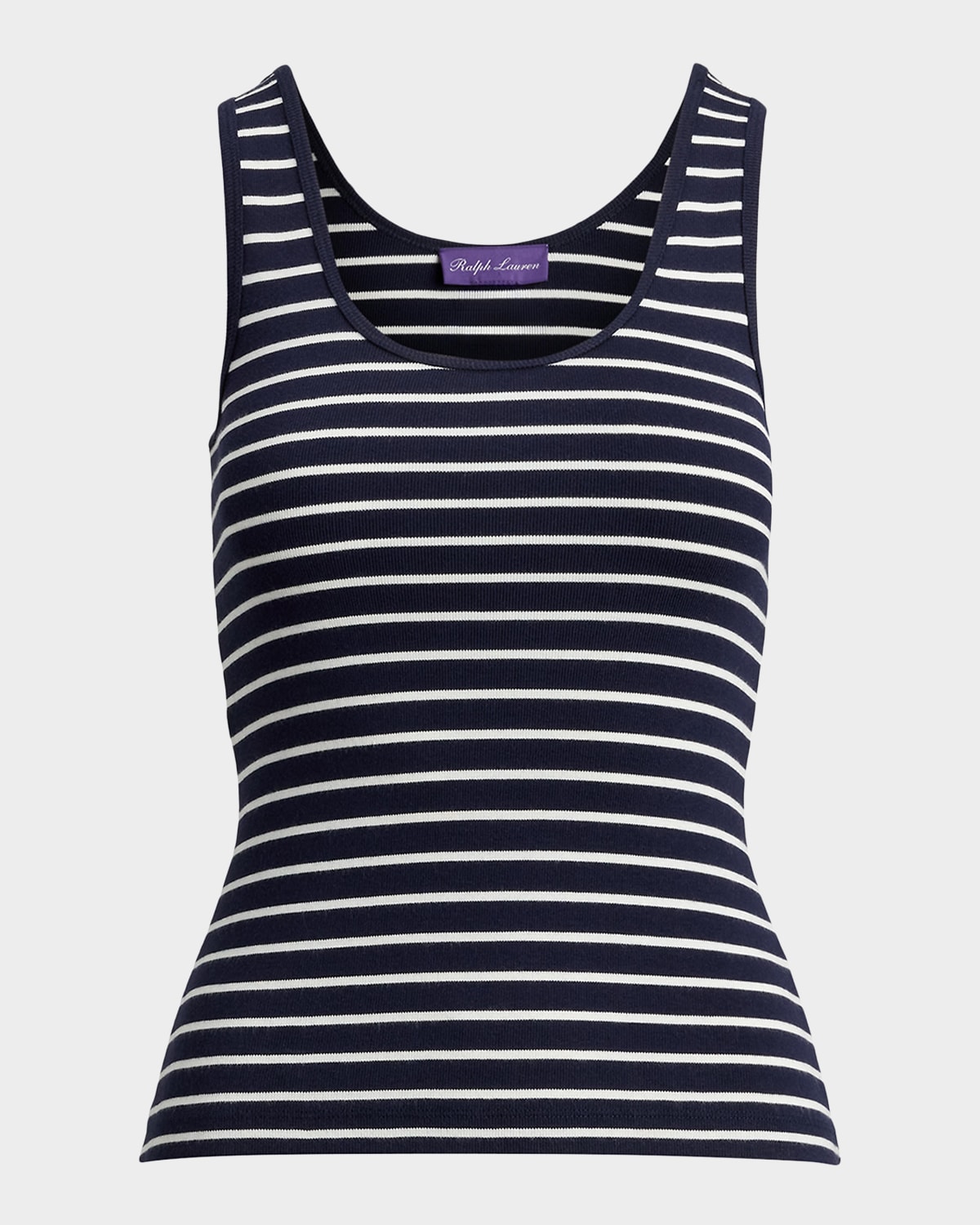 Ralph Lauren Collection Ellis Striped Scoop-Neck Tank Top