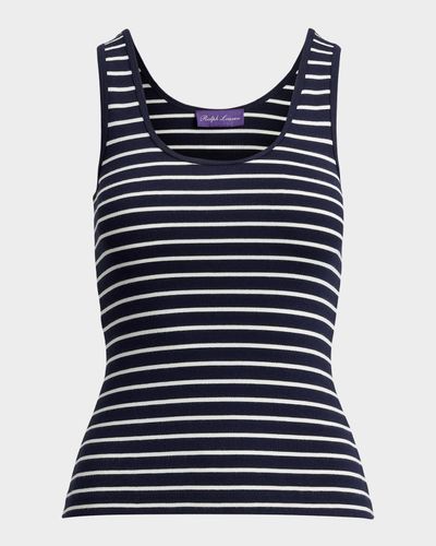 Ralph Lauren Collection Ellis Striped Scoop-Neck Tank Top