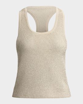 Ralph Lauren Collection Embellished Racerback Sweater Tank Top