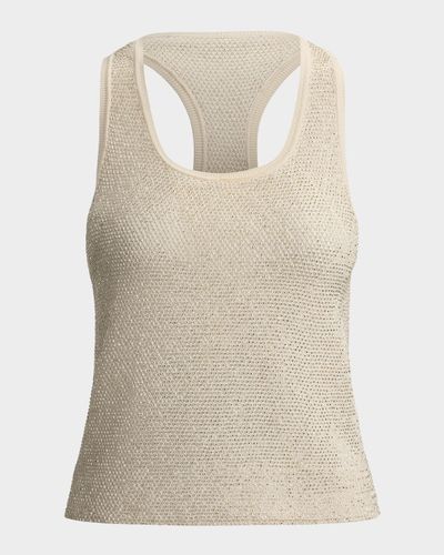 Ralph Lauren Collection Embellished Racerback Sweater Tank Top