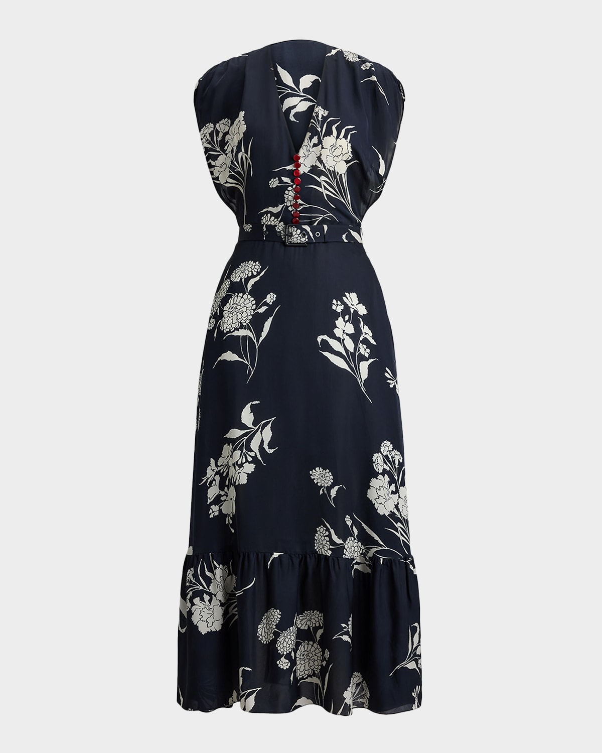 Ralph Lauren Collection Floral Sleeveless Button-Front Midi Dress