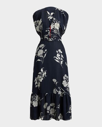 Ralph Lauren Collection Floral Sleeveless Button-Front Midi Dress