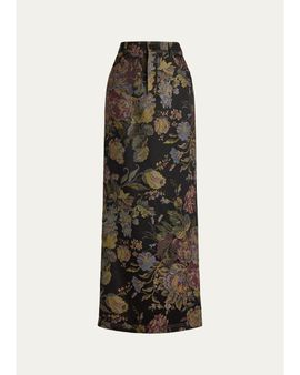 Ralph Lauren Collection Fontaine Floral Jacquard Maxi Skirt