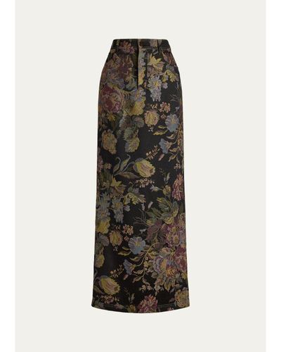 Ralph Lauren Collection Fontaine Floral Jacquard Maxi Skirt