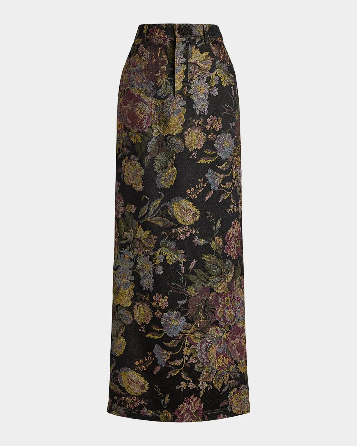 Ralph Lauren Collection Fontaine Floral Jacquard Skirt