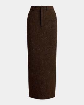 Ralph Lauren Collection Fontaine Wool-Blend Donegal Tweed Maxi Skirt