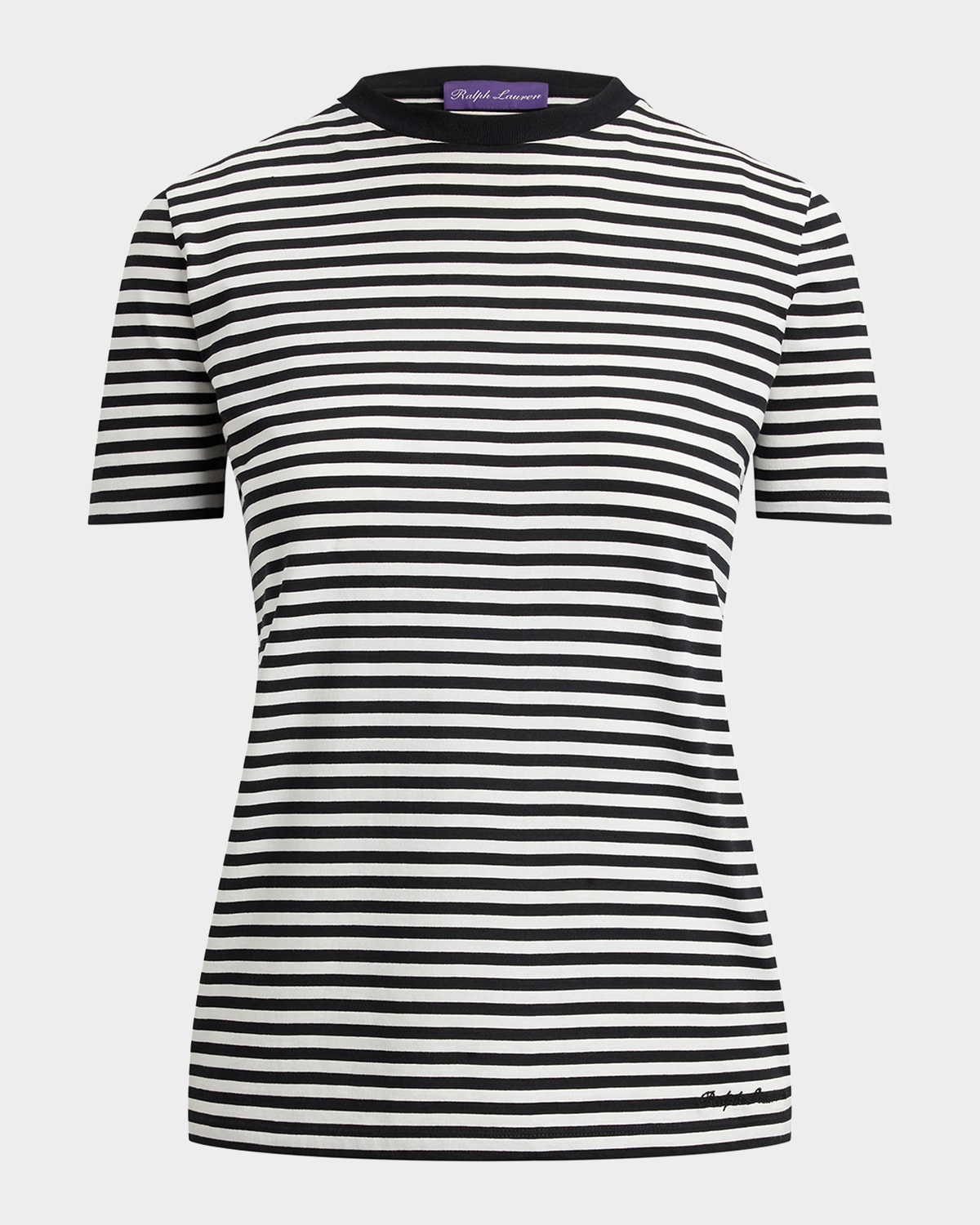 Ralph Lauren Collection Hallie Striped Cotton Jersey Tee