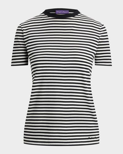 Ralph Lauren Collection Hallie Striped Cotton Jersey Tee
