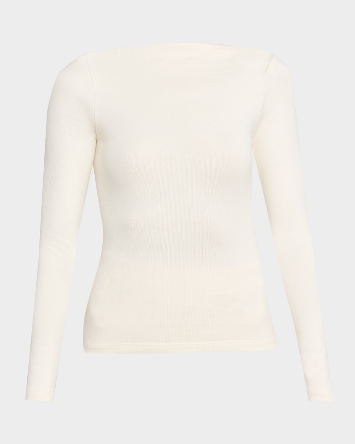 Ralph Lauren Collection High-Neck Silk Rib Long-Sleeve Sweater