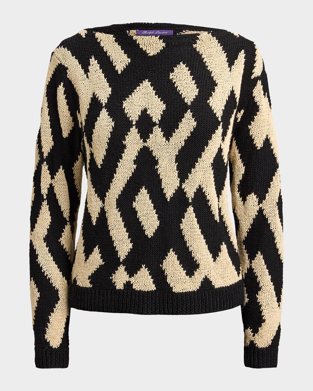 Ralph Lauren Collection Intarsia Silk-Blend Boatneck Sweater