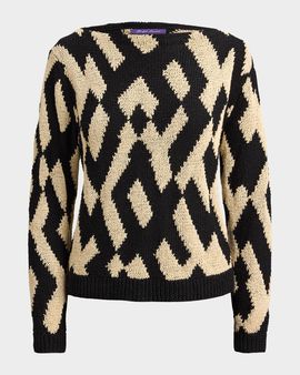 Ralph Lauren Collection Intarsia Silk-Blend Boatneck Sweater