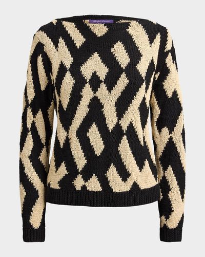 Ralph Lauren Collection Intarsia Silk-Blend Boatneck Sweater